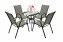 Sitzgruppe aus Metall TORONTO 1+4 (60x60 cm) - schwarz