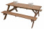 Sitzgruppe aus Kiefernholz 160 cm, Holzdicke 30 mm (gebeizt) - Imprägnierung Kastanie