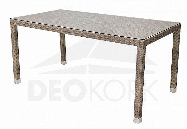 Gartentisch aus Polyrattan NAPOLI  160x80 cm grau-beige