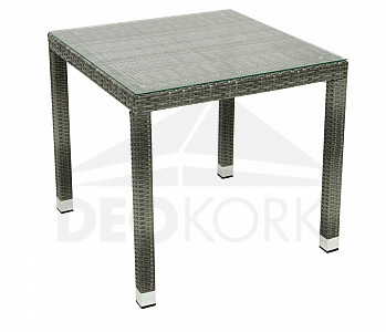 Gartentisch aus Polyrattan NAPOLI  80x80 cm grau