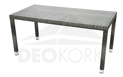 Gartentisch aus Polyrattan  NAPOLI  160x80 cm grau