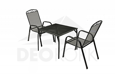 Sitzgruppe aus Metall ALFA 1+2 (70x70 cm)