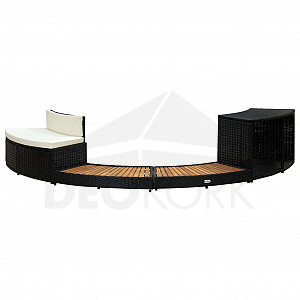Möbelset für mobilen runden Whirlpool (Kunstpolyratan massiv tropisches Akazienholz)