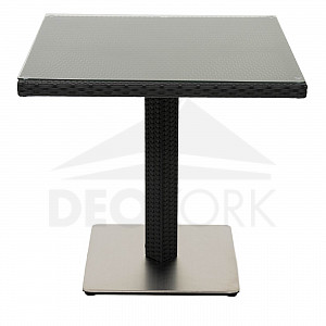 Gartentisch aus Polyrattan GINA 80x80 cm schwarz
