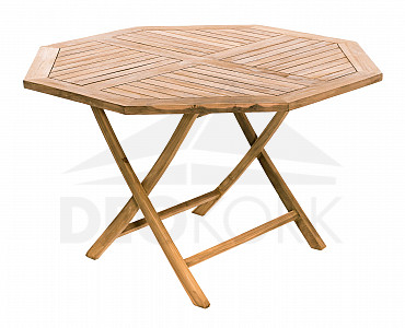 Gartentisch aus Teak HAGEN klappbar, ⌀ 120 cm achteckig