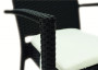 Gartenstuhl aus Polyrattan NAPOLI mit Sitzauflage schwarz