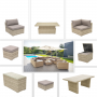 Loungegruppe modular aus Polyrattan SEVILLA (beige) - eigene Sitzgruppe
