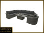 Loungegruppe modular aus Polyrattan BORNEO LUXURY (grau) - eigene Sitzguppe