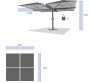 Sonnenschirm Set QUATRO 2x2 m (Anthrazit)